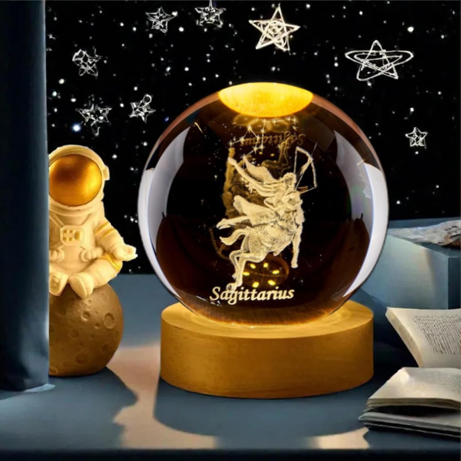 3D Sagittarius Crystal Ball wi - Paper Weight Crystal review and price